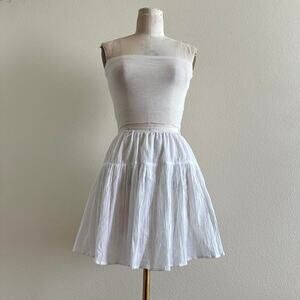 handmade white cotton prairie tiered mini skirt